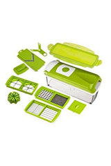 Tocator de legume multifunctional, 14 in 1, cu 8 lame, tocator de ceapa, feliator si taietor de legume, cu recipient - DailyBox