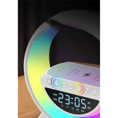 Boxa Multifunctionala G 3 in 1 JRH, Lampa LED RGB Smart,cu ceas, Boxa Bluetooth, Incarcator Telefon Wireless, Lumina RGB, Alb - DailyBox