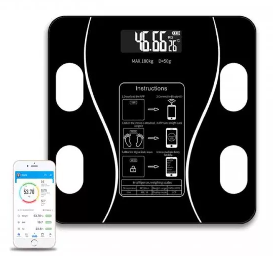Cantar Corporal Smart cu Ecran Digital Iluminat