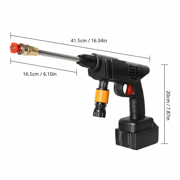 Aparat de Spălat cu Presiune 48V, 25 Bari, 8L/min, cu Acumulator și Kit Complet