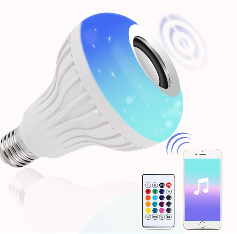 Bec bluetooth LED cu boxa, jocuri de lumini si telecomanda
