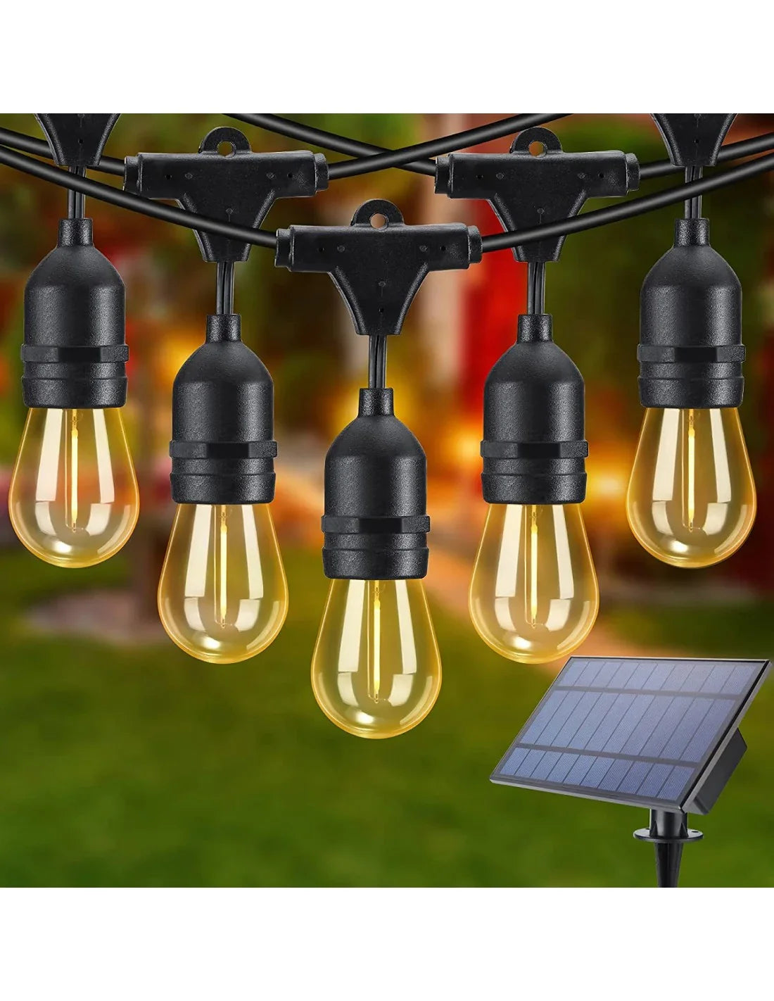 Ghirlandă solară 20m cu 20 becuri Led lumină caldă