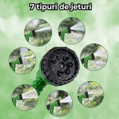 Furtun Extensibil Gradina 30m | Pistol 7 Functii | Dublu Latex | Conectori Rapizi | Flexibil si Rezistent