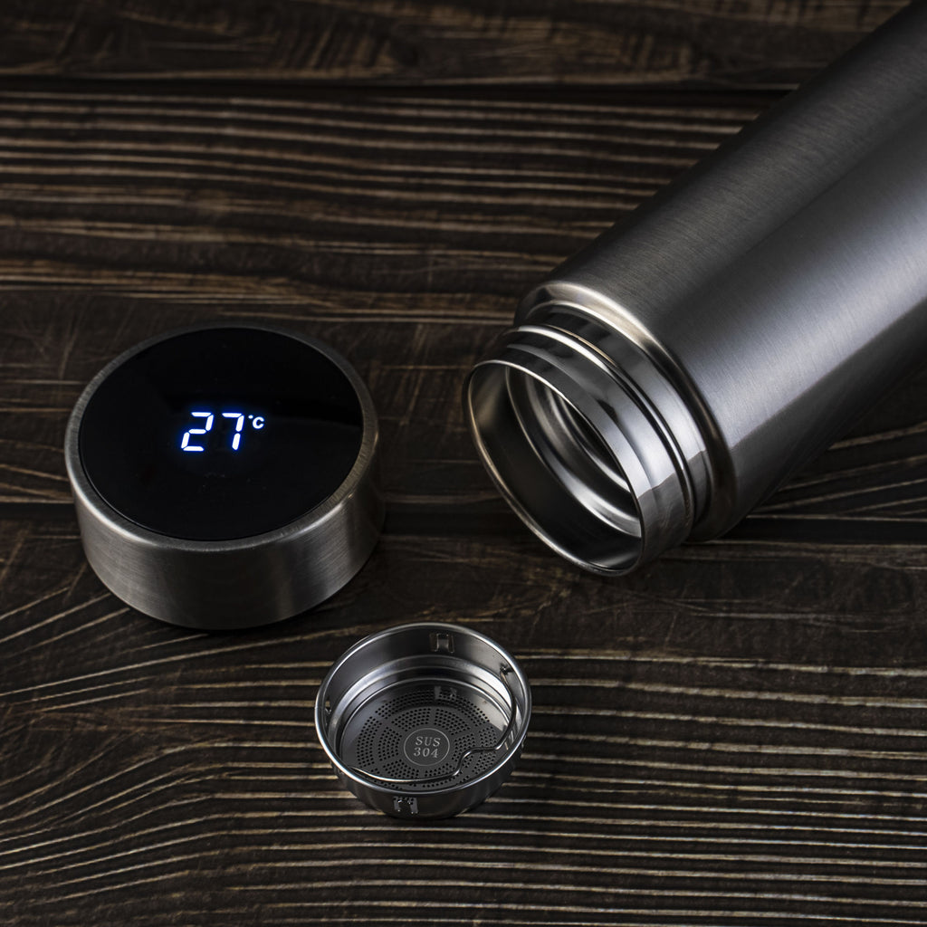 Termos smart cu afisaj LED de temperatura, 500 ml, din Otel Inoxidabil