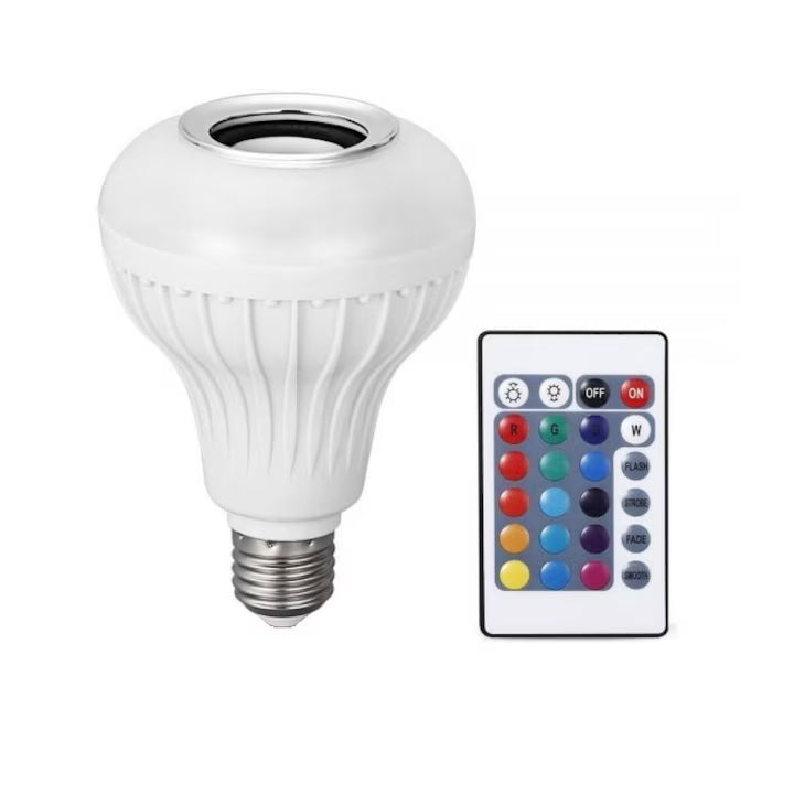 Bec bluetooth LED cu boxa, jocuri de lumini si telecomanda