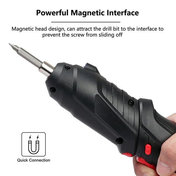 Set 48 Surubelnite Electrice , MorFansi, 3.6V/50W, Reincarcabile, Cu Cutie Depozitare Si Cablu De Incarcare USB, Negru - DailyBox