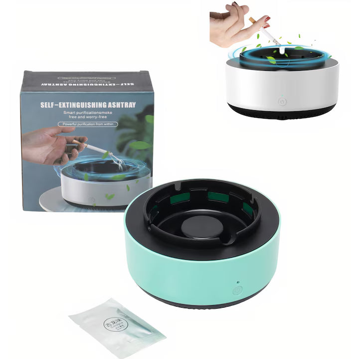 Scrumiera electrica inteligenta ,cu aspiratie, alimentare baterii AA